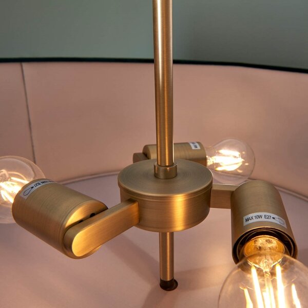 Endon 95839 - Lampadario a sospensione con supporto rigido HAYFIELD 3xE27/40W/230V ottone/verde