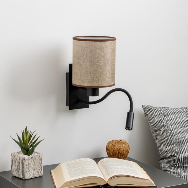 Brilagi - Applique a LED NUBILA 1xE27/25W/230V + LED/3W nero/marrone