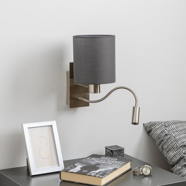 Brilagi - Applique a LED NUBILA 1xE27/25W/230V + LED/3W cromo/antracite