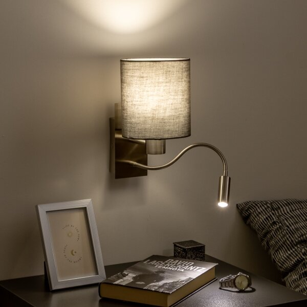 Brilagi - Applique a LED NUBILA 1xE27/25W/230V + LED/3W cromo/antracite