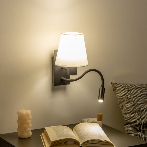 Brilagi - Applique a LED NUBILA 1xE27/25W/230V + LED/3W nero/bianco