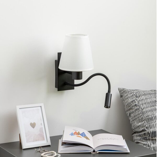 Brilagi - Applique a LED NUBILA 1xE27/25W/230V + LED/3W nero/bianco