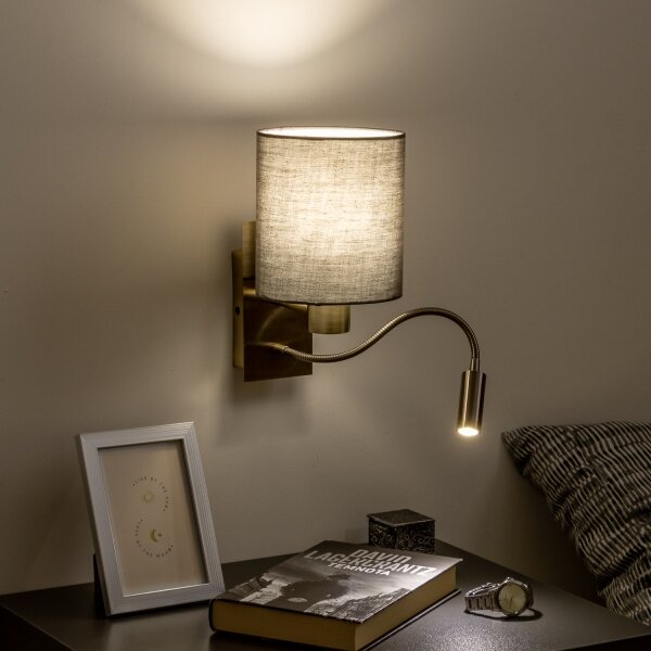 Brilagi - Applique a LED NUBILA 1xE27/25W/230V + LED/3W ottone/antracite