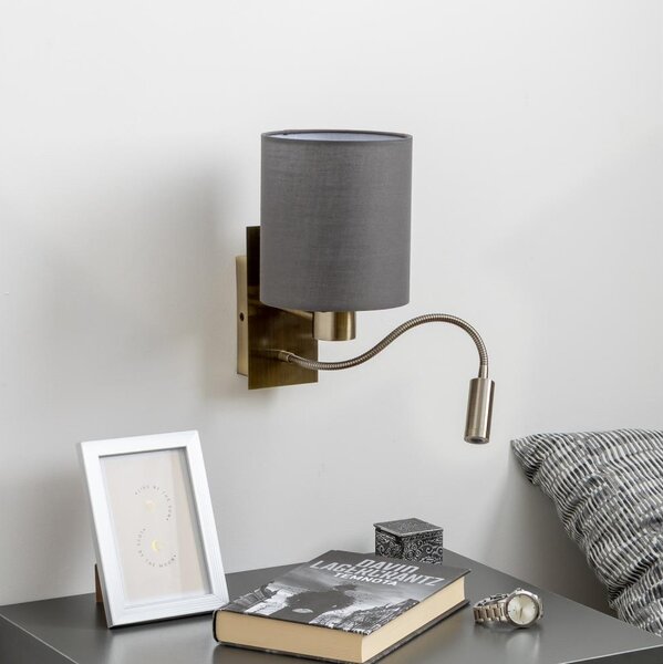Brilagi - Applique a LED NUBILA 1xE27/25W/230V + LED/3W ottone/antracite