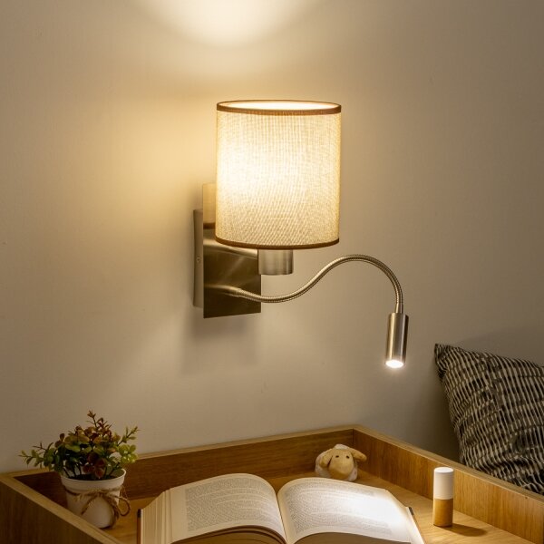 Brilagi - Applique a LED NUBILA 1xE27/25W/230V + LED/3W cromo/marrone