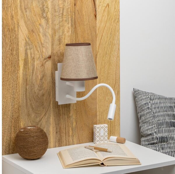 Brilagi - Applique a LED NUBILA 1xE27/25W/230V + LED/3W bianco/marrone