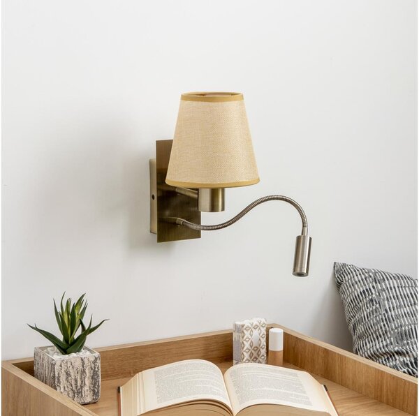 Brilagi - Applique a LED NUBILA 1xE27/25W/230V+LED/3W ottone/marrone chiaro