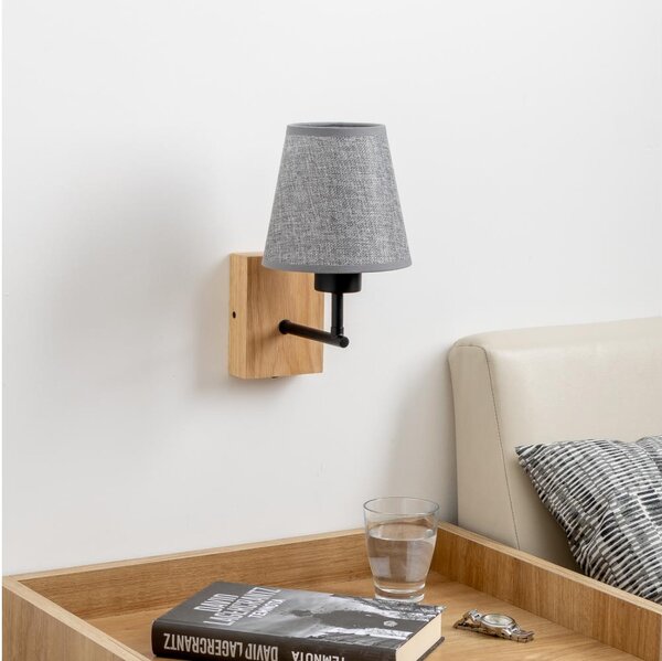 Brilagi - Applique NUBILA WOOD 1xE27/25W/230V quercia/grigio