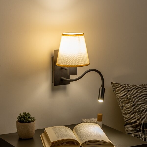 Brilagi - Applique a LED NUBILA 1xE27/25W/230V+LED/3W nero/marrone chiaro