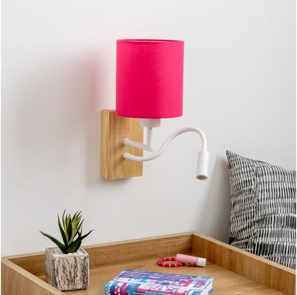 Brilagi - Applique a LED NUBILA WOOD 1xE27/25W/230V + LED/3W quercia/rosa