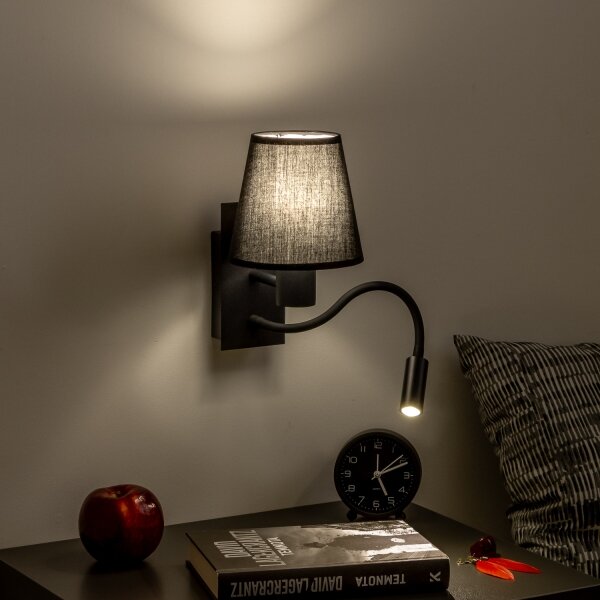 Brilagi - Applique a LED NUBILA 1xE27/25W/230V + LED/3W nero
