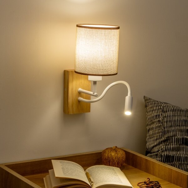 Brilagi - Applique a LED NUBILA WOOD 1xE27/25W/230V + LED/3W quercia/marrone