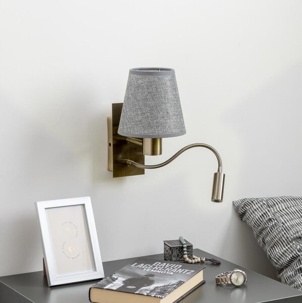 Brilagi - Applique a LED NUBILA 1xE27/25W/230V + LED/3W ottone/grigio