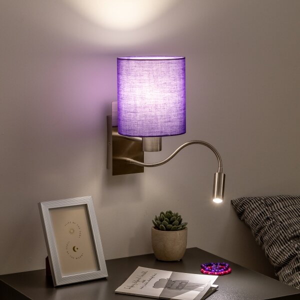 Brilagi - Applique a LED NUBILA 1xE27/25W/230V + LED/3W cromo/viola