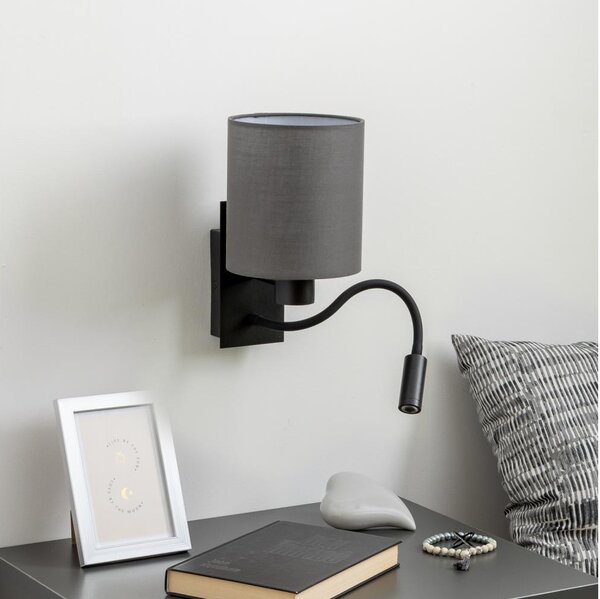 Brilagi - Applique a LED NUBILA 1xE27/25W/230V + LED/3W nero/antracite