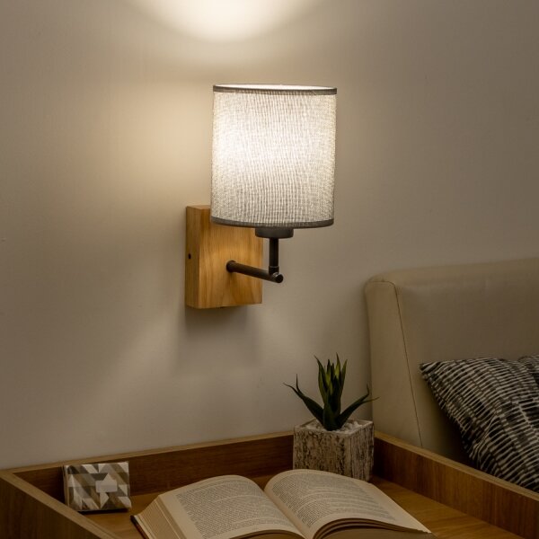Brilagi - Applique NUBILA WOOD 1xE27/25W/230V quercia/grigio
