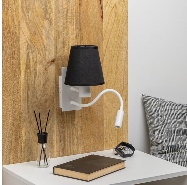 Brilagi - Applique a LED NUBILA 1xE27/25W/230V + LED/3W bianco/nero