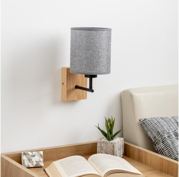 Brilagi - Applique NUBILA WOOD 1xE27/25W/230V quercia/grigio