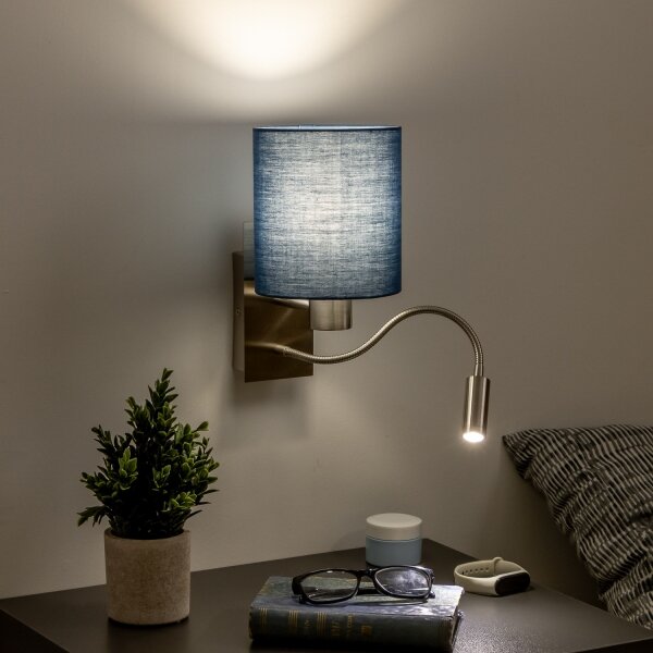 Brilagi - Applique a LED NUBILA 1xE27/25W/230V+ LED/3W cromo/blu scuro