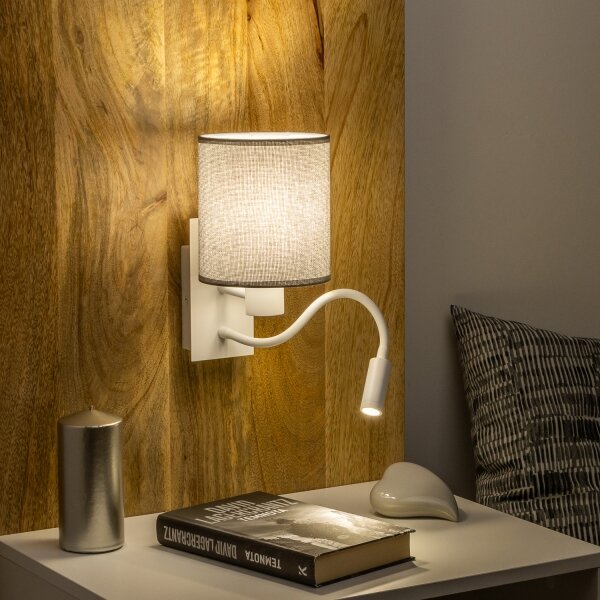 Brilagi - Applique a LED NUBILA 1xE27/25W/230V + LED/3W bianco/grigio