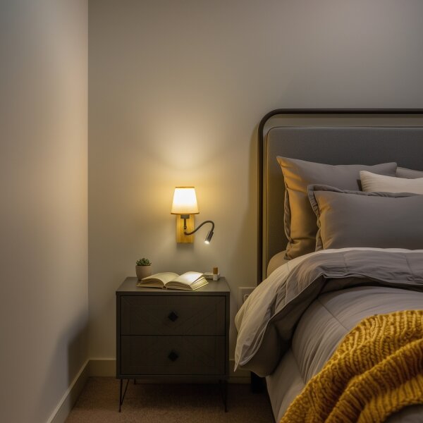 Brilagi - Applique a LED NUBILA WOOD 1xE27/25W/230V +LED/3W quercia/marrone chiaro
