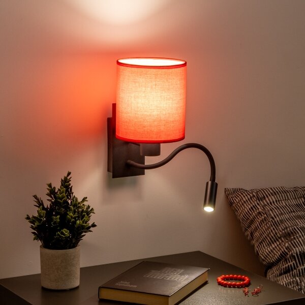 Brilagi - Applique a LED NUBILA 1xE27/25W/230V + LED/3W nero/rosso
