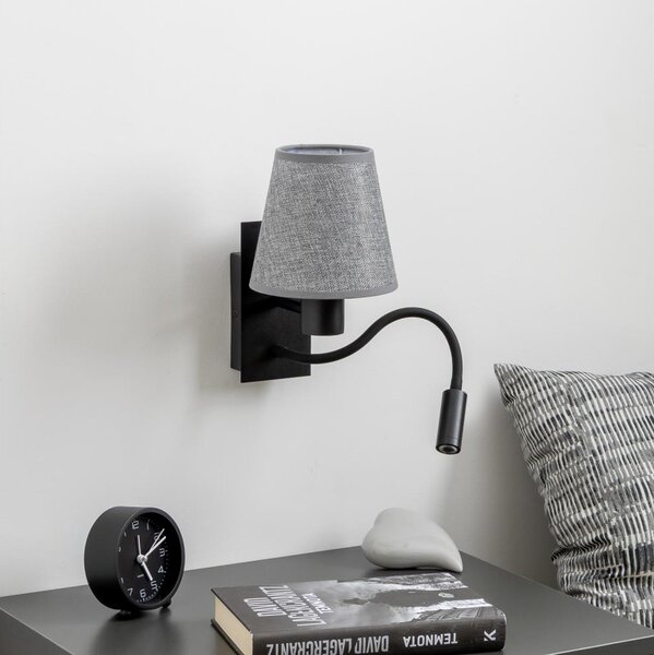 Brilagi - Applique a LED NUBILA 1xE27/25W/230V + LED/3W nero/grigio