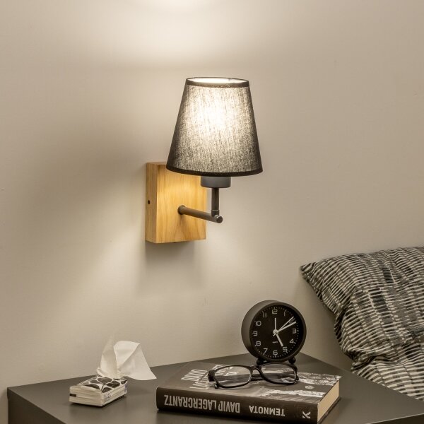 Brilagi - Applique NUBILA WOOD 1xE27/25W/230V quercia/nero