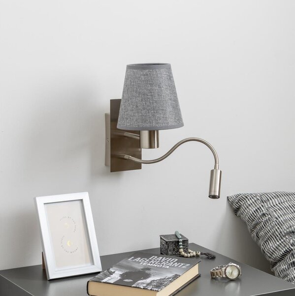 Brilagi - Applique a LED NUBILA 1xE27/25W/230V + LED/3W cromo/grigio