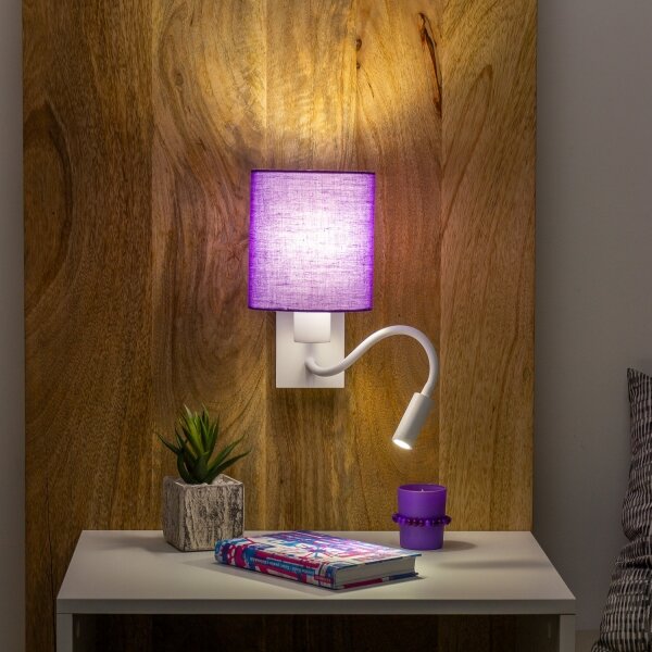 Brilagi - Applique a LED NUBILA 1xE27/25W/230V + LED/3W bianco/viola