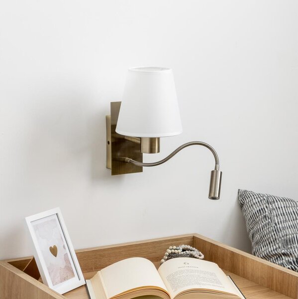 Brilagi - Applique a LED NUBILA 1xE27/25W/230V + LED/3W ottone/bianco