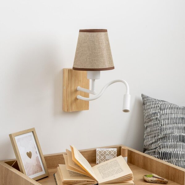 Brilagi - Applique a LED NUBILA WOOD 1xE27/25W/230V + LED/3W quercia/marrone