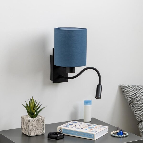 Brilagi - Applique a LED NUBILA 1xE27/25W/230V+ LED/3W nero/blu scuro
