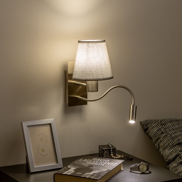 Brilagi - Applique a LED NUBILA 1xE27/25W/230V + LED/3W cromo/grigio