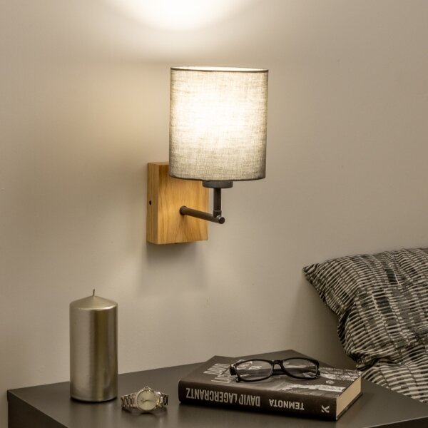 Brilagi - Applique NUBILA WOOD 1xE27/25W/230V quercia/antracite