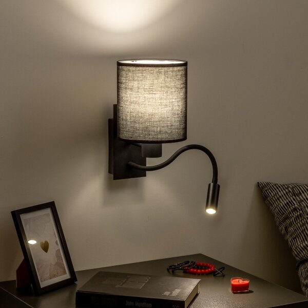 Brilagi - Applique a LED NUBILA 1xE27/25W/230V + LED/3W nero