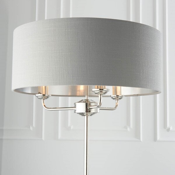 Endon 94378 - Lampada con piedistallo HIGHCLERE 1xE14/40W/230V grigio/cromo lucido