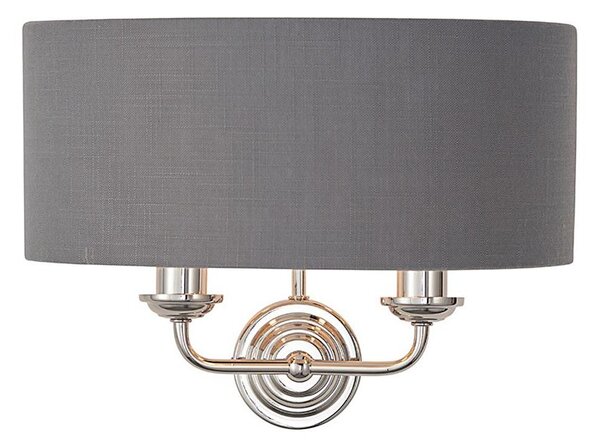 Endon 94406 - Applique HIGHCLERE 2xE14/40W/230V grigio scuro/cromo lucido