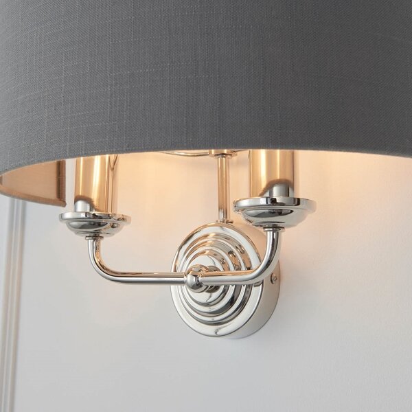Endon 94406 - Applique HIGHCLERE 2xE14/40W/230V grigio scuro/cromo lucido