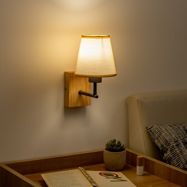 Brilagi - Applique NUBILA WOOD 1xE27/25W/230V quercia/marrone chiaro