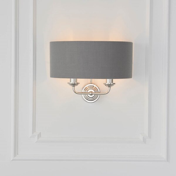 Endon 94406 - Applique HIGHCLERE 2xE14/40W/230V grigio scuro/cromo lucido