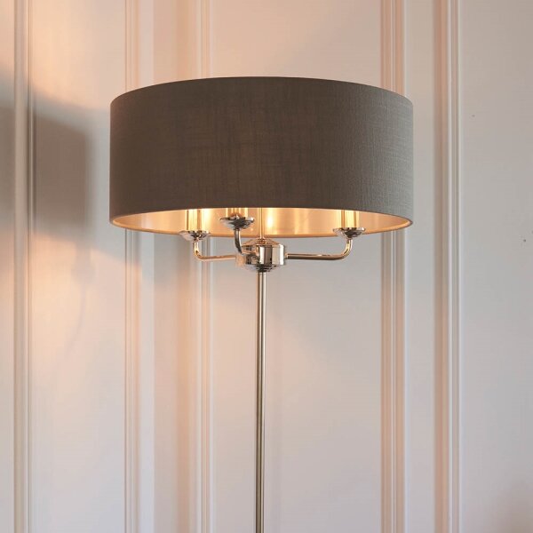 Endon 94378 - Lampada con piedistallo HIGHCLERE 1xE14/40W/230V grigio/cromo lucido