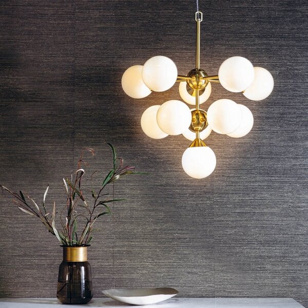 Endon 76500 - Lampadario a sospensione con filo OSCAR 11xG9/18W/230V ottone