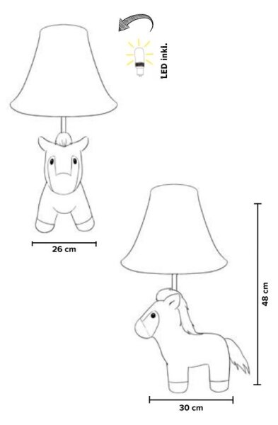Happy Lamps - Lampada da tavolo LED per bambini ELVIS LED/5,4W/230V cavallo