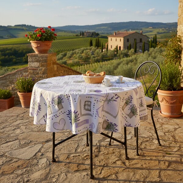 Tovaglia rotonda Lavender vintage