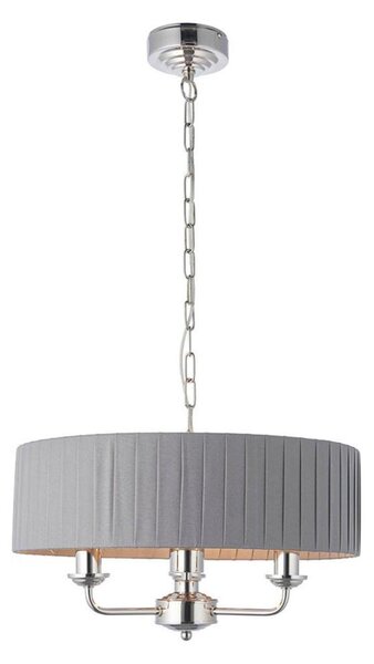Endon 94394 - Lampadario a sospensione con catena HIGHCLERE 3xE14/40W/230V grigio scuro/cromo lucido
