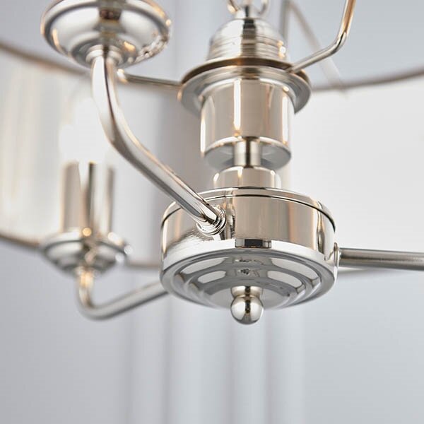 Endon 94377 - Lampadario a sospensione con catena HIGHCLERE 3xE14/40W/230V grigio/cromo lucido
