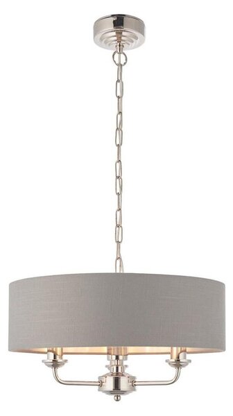 Endon 94377 - Lampadario a sospensione con catena HIGHCLERE 3xE14/40W/230V grigio/cromo lucido