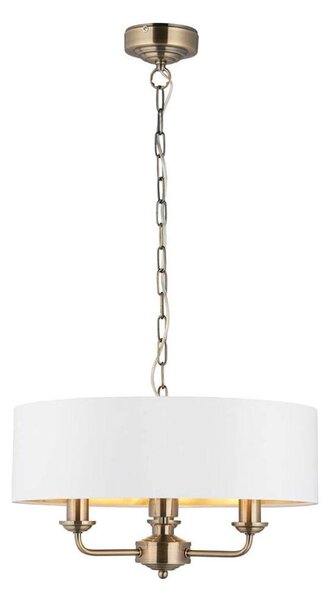 Endon 98934 - Lampadario a sospensione con catena HIGHCLERE 3xE14/40W/230V bianco/ottone