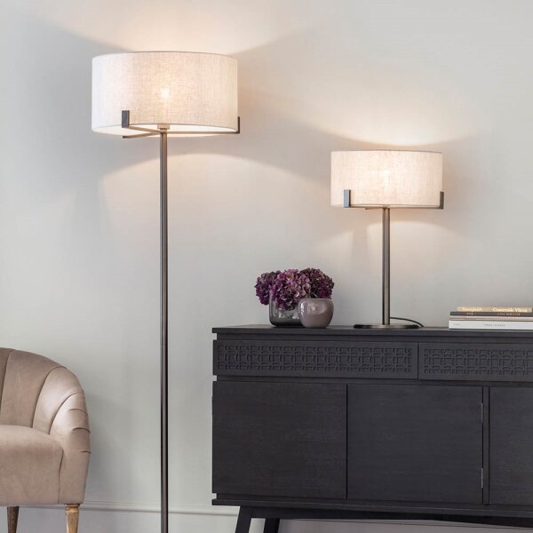 Endon 72631 - Lampada da tavolo HAYFIELD 1xE27/40W/230V bronzo/grigio